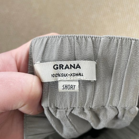 Grana Pull On Pants XS Short Petite XS PXS Gray Silk Lagenlook Straight Leg - Picture 7 of 9